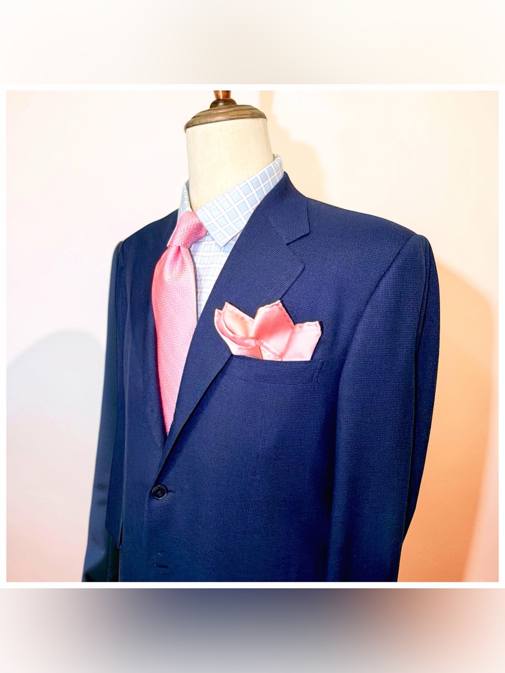 Bijan Men’s Navy Micro-Check Suit | Super 100’s Wool | Luxury Italian Tailoring - Picture 6 of 16